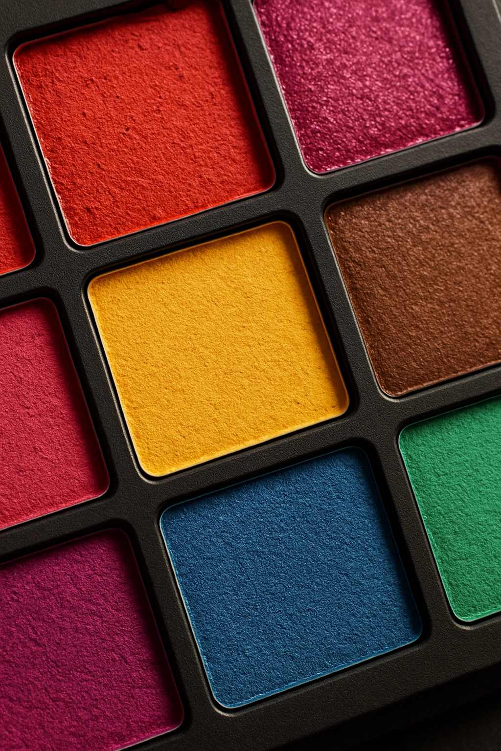 Color cosmetics palette and applicators