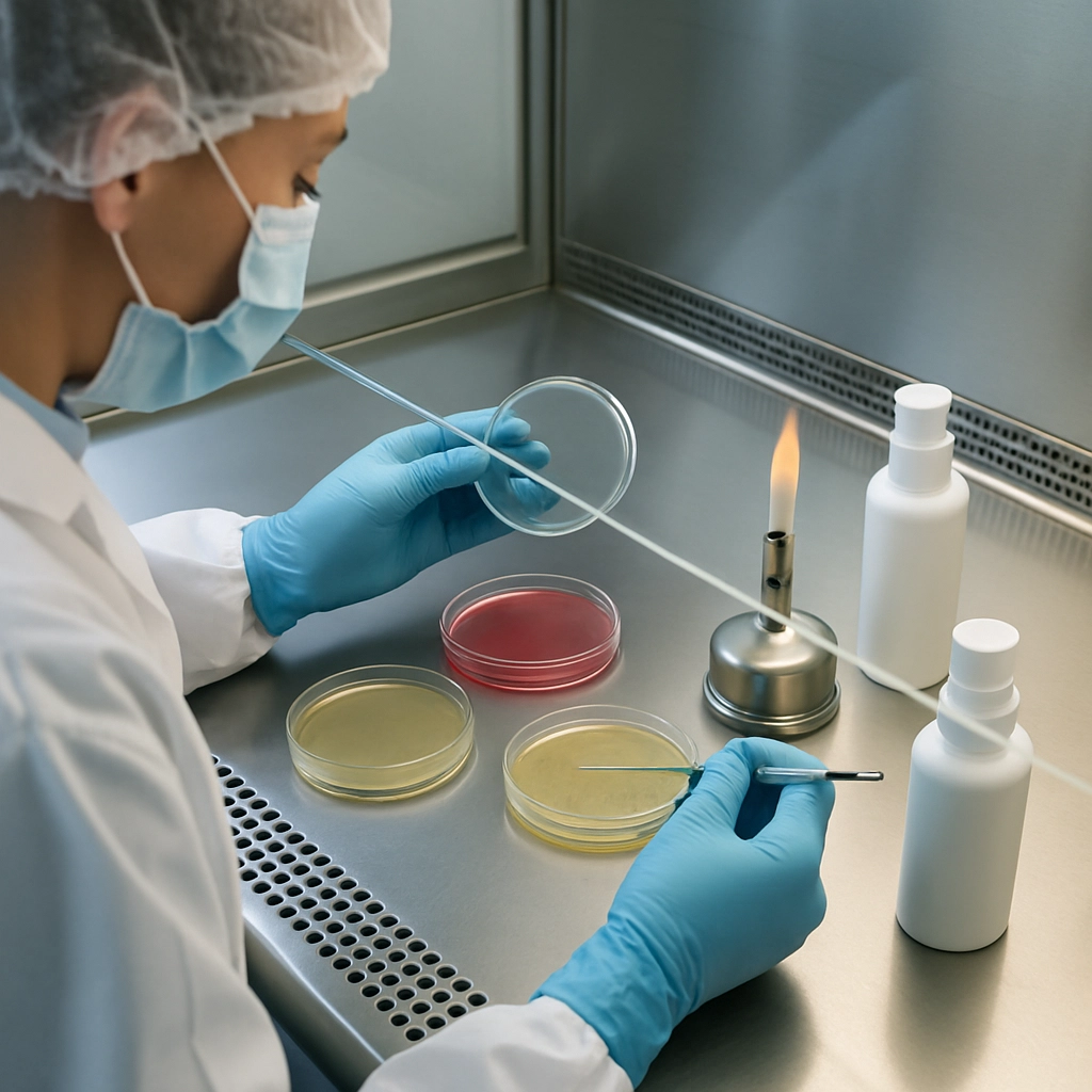 Microbiology testing conducted in lab