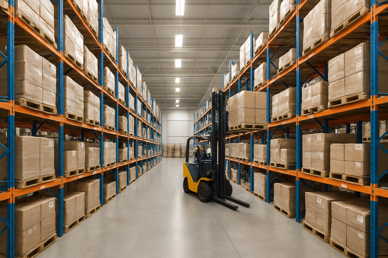 Logistics team staging pallets for shipment