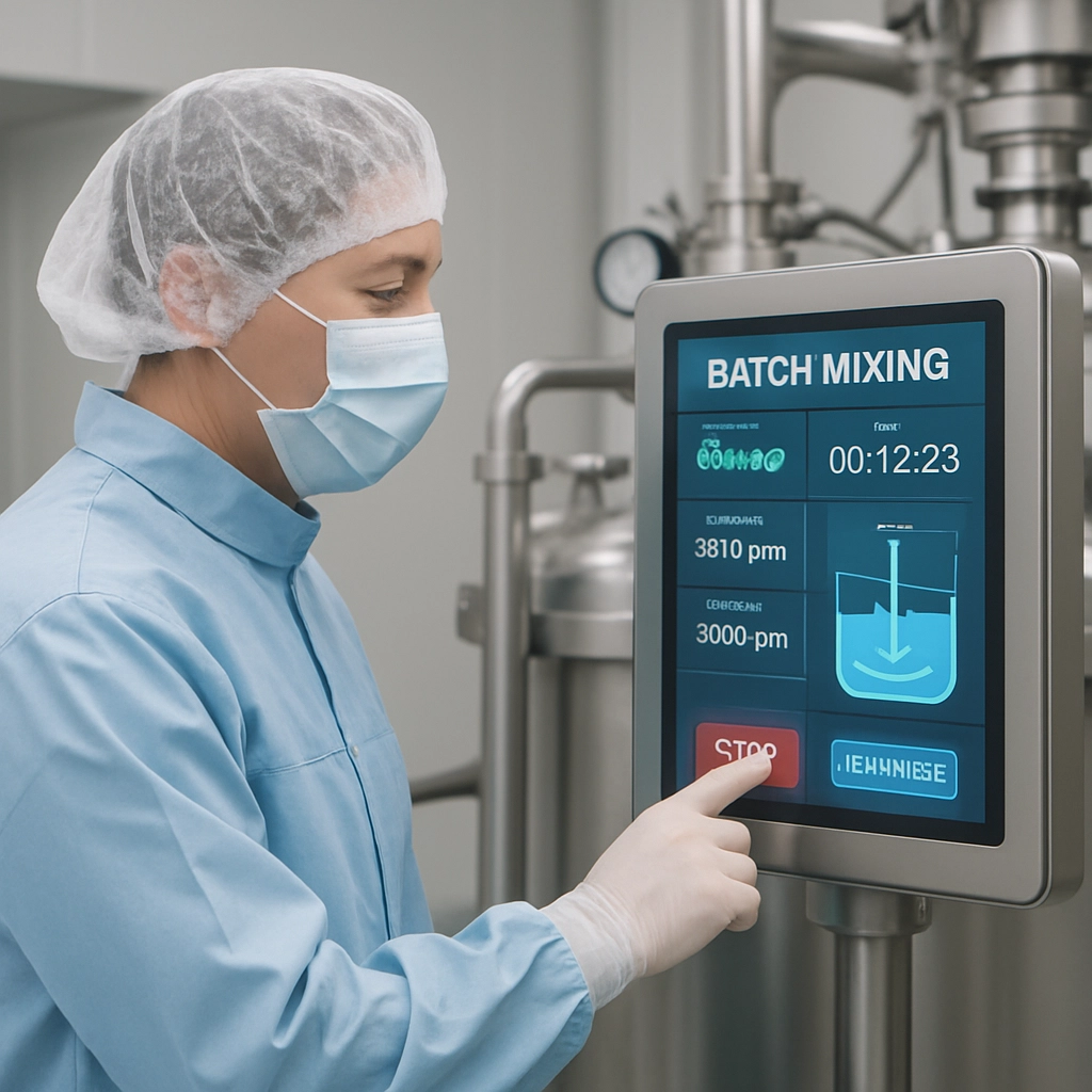 Operator monitoring production line controls